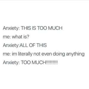 anxiety is too much